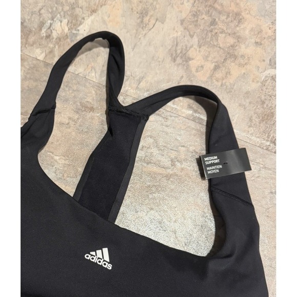 adidas Womens Powerimpact Medium Support Training Bra Black/White XL A-C NWT - Picture 5 of 8